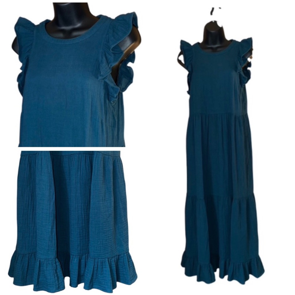 Universal Thread Teal Tiered Maxi Dress